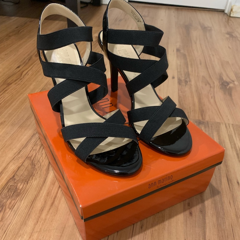 Ann Marino Black Strappy Heels